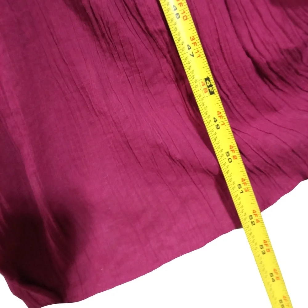 Joie Sleeveless Cantralla Crinkle Cotton Midi Burgundy Button Front Dress Sz M - Picture 6 of 8
